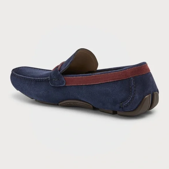 Salvatore Ferragamo men’s front 4 drivers suede bluemarine calf - suede/leather - Picture 4 of 7